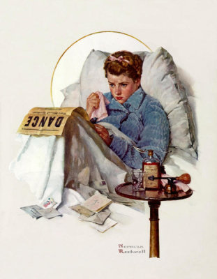 Norman Rockwell - The Cold (Girl Sick in Bed), 1937