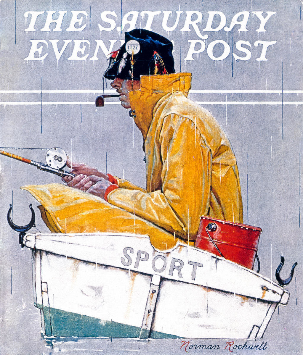 Sport (Man in Fishing Boat), 1939 by Norman Rockwell - Paper Print