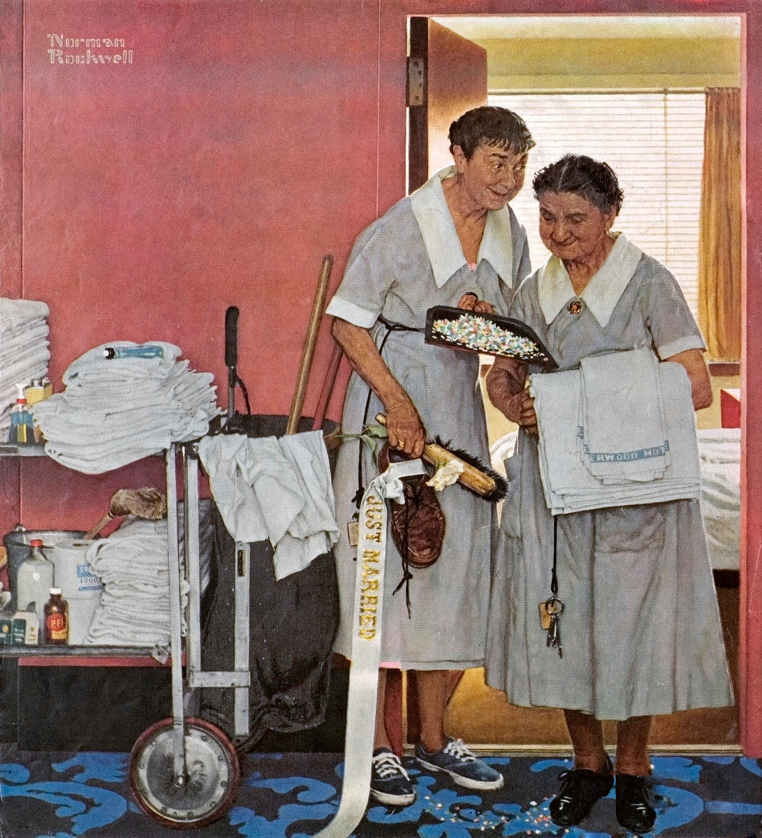 Just Married, 1957 by Norman Rockwell - Paper Print - Norman