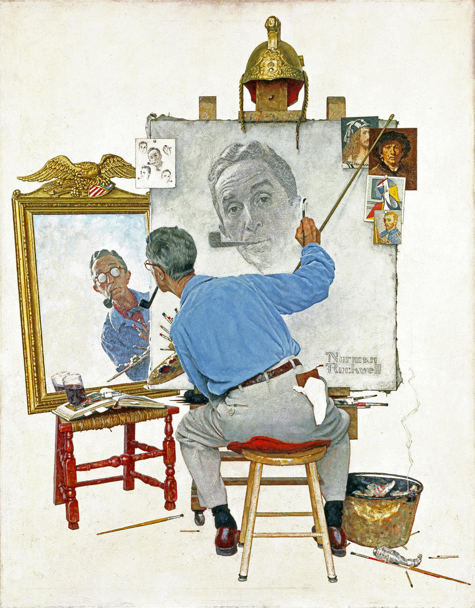 Sædvanlig Wrap kamp Triple Self Portrait, 1960 by Norman Rockwell - Paper Print - Norman  Rockwell Museum Custom Prints - Custom Prints and Framing From the Norman  Rockwell Museum