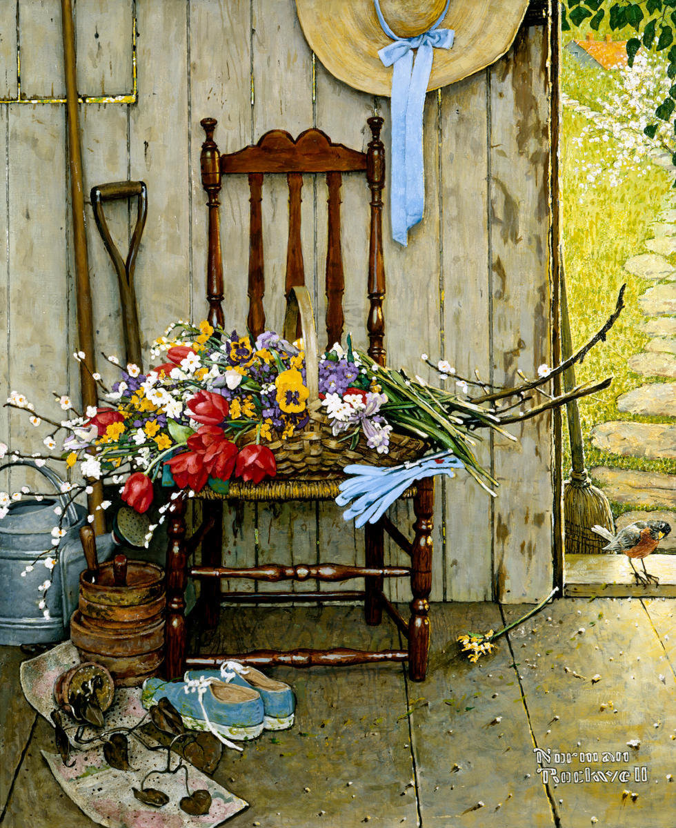 Planting The Garden - Norman Rockwell Canvas Art Print