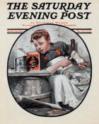 Norman Rockwell - Peeling Potatoes (Boy Reading Pirate Stories), 1921