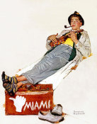 Norman Rockwell - Hitchhiking to Miami (The Hitchhiker), 1940