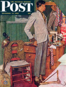 Norman Rockwell - Imperfect Fit (Back to Civvies, Man in Outgrown Clothes), 1945