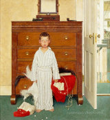 Norman Rockwell - The Discovery (Boy Discovering Santa Suit, Bottom Drawer), 1956