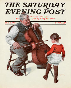 Norman Rockwell - Meeting of the Minds (Cellist and Little Girl Dancing), 1923