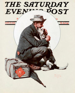 Norman Rockwell - Pals (Man Hugging Dog), 1924