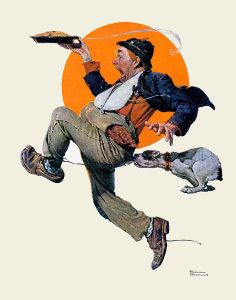 Norman Rockwell - Fleeing Hobo, 1928