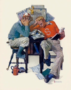 Norman Rockwell - Cramming, 1931