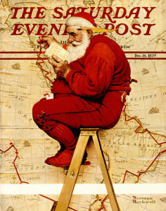 Norman Rockwell - Santa at the Map (Extra Good Boys and Girls), 1939