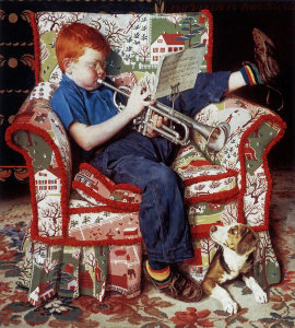 Norman Rockwell - Trumpet Practice, 1950