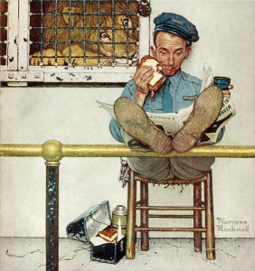 Norman Rockwell - Lion and His Keeper, 1954