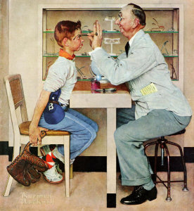 Norman Rockwell - Optometrist (Optician, Boy with New Glasses, Oculist), 1956