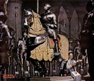 Norman Rockwell - Armor (Lunch Break with a Knight), 1962