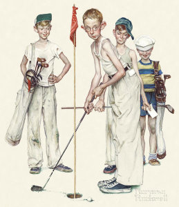 Norman Rockwell - Four Sporting Boys - Missed, 1951 