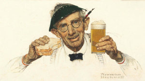 Norman Rockwell - Beerman (Man with Sandwich and Glass of Beer), 1941