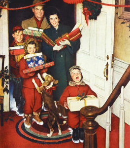 Norman Rockwell - Merry Christmas, Grandma … We Came in Our New Plymouth!', 1951