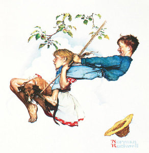 Norman Rockwell - Young Love: Swinging, 1949