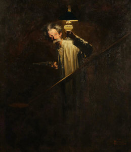 Norman Rockwell - What a Protection Electric Is—Old Man on Stairway, 1925