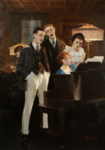 Norman Rockwell - The Melody of Music and the Melody of Light (At the Piano), 1920