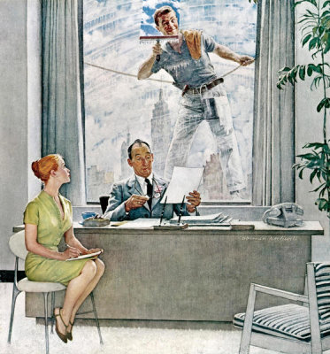 Norman Rockwell - Window Washer, 1960