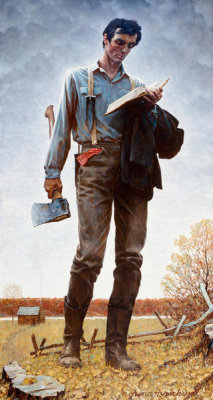 Norman Rockwell - Lincoln the Railsplitter (Young Woodcutter), 1964