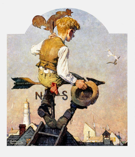 On Top of the World, 1934 by Norman Rockwell - Paper Print - Norman