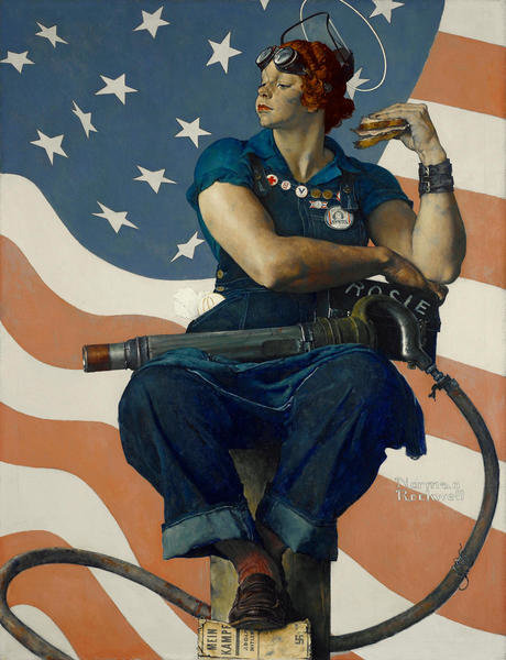 Rosie The Riveter 1943 By Norman Rockwell Paper Print Norman