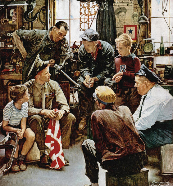 Homecoming Marine, 1945 by Norman Rockwell - Paper Print - Norman