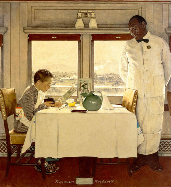 Boy in a Dining Car, 1946 by Norman Rockwell - Paper Print - Norman