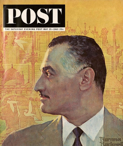 Gamal Abdel Nasser, 1963 by Norman Rockwell - Paper Print - Norman ...